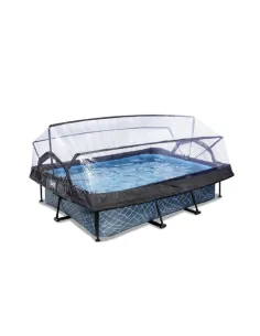EXIT Stone pool 220x150x65cm with dome and filter pump -...