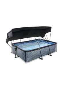 EXIT Stone pool 220x150x65cm with canopy and filter pump...