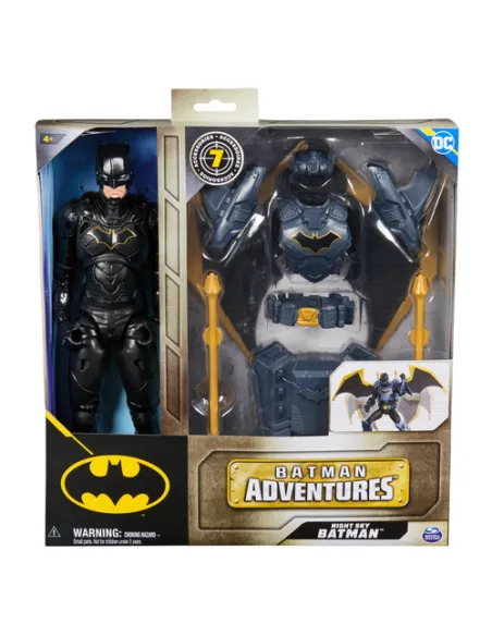 DC Comics , Action Figure Batman Adventures Night Sky, Alto 30 cm con Ali Espandibili, 17 Punti di Articolazione, 7 Accessori e 