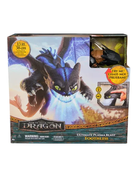DreamWorks Dragons , How to Train Your Dragon, Sdentato Sputafuoco, Action Figure con Luci, Suoni e Ali da oltre 60 cm, Giocatto