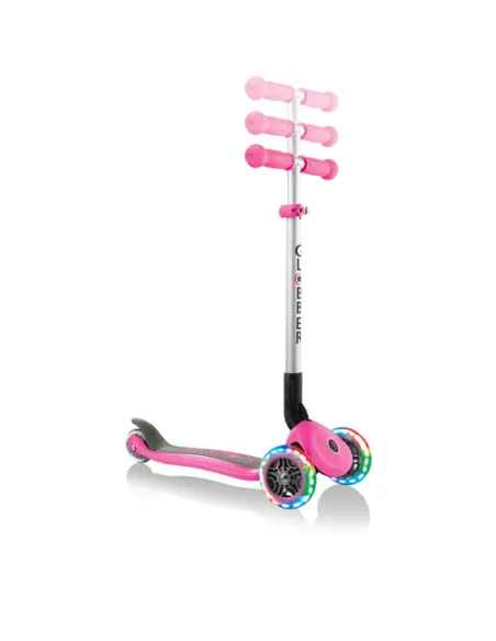 Globber Primo Foldable Lights Bambini Monopattino classico Rosa
