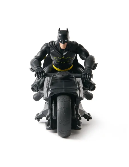 DC Comics , Batcycle stealth radiocomandato di Batman con action figure di Batman da 30 cm, giocattoli dei supereroi per bambini