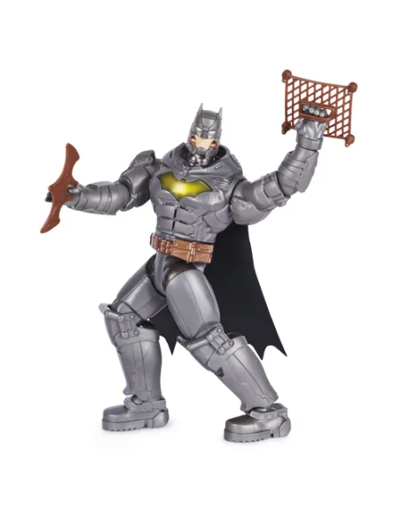 DC Comics , Batman, Personaggio Deluxe Battle Strike Batman da 30 cm, 5 Accessori, Oltre 20 Suoni, Giocattoli da Collezionare pe