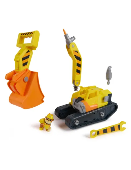 Rubble & Crew , Bulldozer di Rubble, con Attrezzi Rimovibili, Veicolo Giocattolo con Personaggio, Giocattoli di PAW Patrol per B