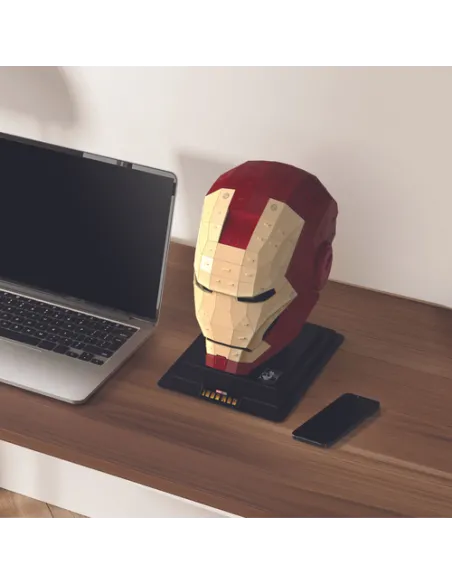 4D Build Kit di Modellismo 4D Marvel Iron Man - Puzzle 3D da 96 Pezzi Con Supporto, Elmo Decorativo da Tavolo per Adulti e Ragaz