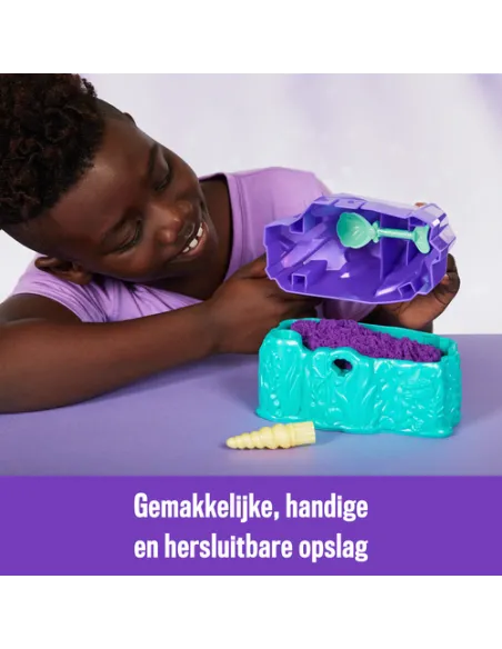 Kinetic Sand , Playset il Cristallo della Sirenetta, Sabbia Colorata, Sabbia Cinetica 481 g, Accessori per Scavare e Scoprire, G