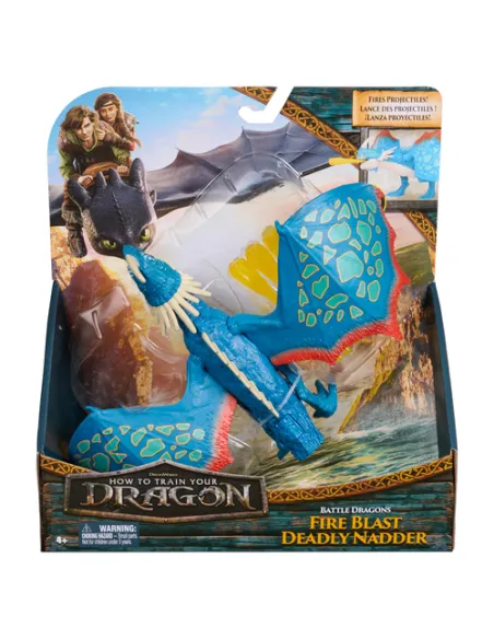 DreamWorks Dragons , How to Train Your Dragon, Draghi da battaglia, Uncinato Mortale Sputafuoco, action figure da 25 cm, giocatt