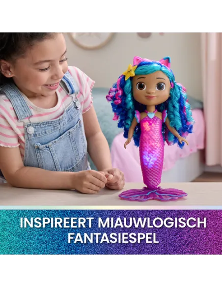 Gabby's Dollhouse : The Movie – Sirena Gabby che canta e si illumina, Bambola Sirena Impermeabile con Luci e Suoni | Giocattol