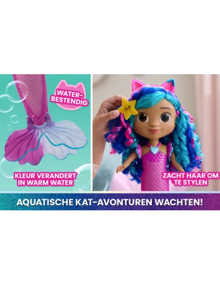 Gabby's Dollhouse : The Movie – Sirena Gabby che canta e si illumina, Bambola Sirena Impermeabile con Luci e Suoni | Giocattol