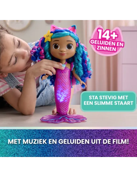 Gabby's Dollhouse : The Movie – Sirena Gabby che canta e si illumina, Bambola Sirena Impermeabile con Luci e Suoni | Giocattol