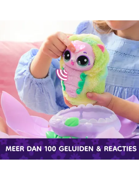 Hatchimals BLOOMABLES, Peluche Interattivo, Fiore che Sboccia e si Trasforma, Trasformazione Ripetibile, Oltre 100 Suoni e Reazi