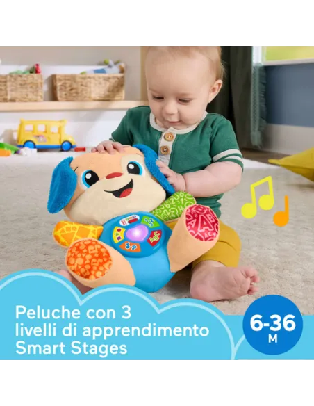 Fisher-Price Laugh & Learn Ridi E Impara Peluche Musicale Cagnolino Smart Stages, Giocattolo Musicale Per L'Apprendimento Per Ne