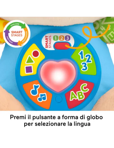 Fisher-Price Laugh & Learn Ridi E Impara Peluche Musicale Cagnolino Smart Stages, Giocattolo Musicale Per L'Apprendimento Per Ne