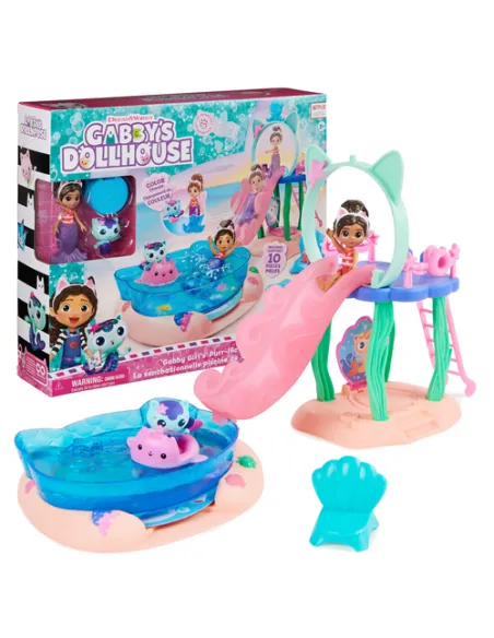 Gabby's Dollhouse , La Piscina di Gabby con Personaggio di Gabby e di Siregatta, Personaggi Cambiano Colore a Contatto con l’A