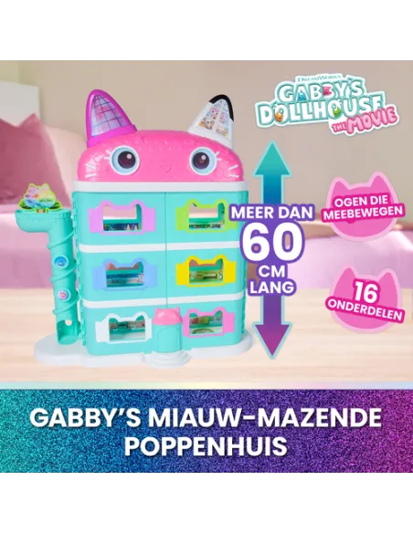 Gabby's Dollhouse The Movie, la Casa delle Bambole di Gabby a Tema Movie, Con Occhi Lenticolari, Personaggi e Mobili per la Casa