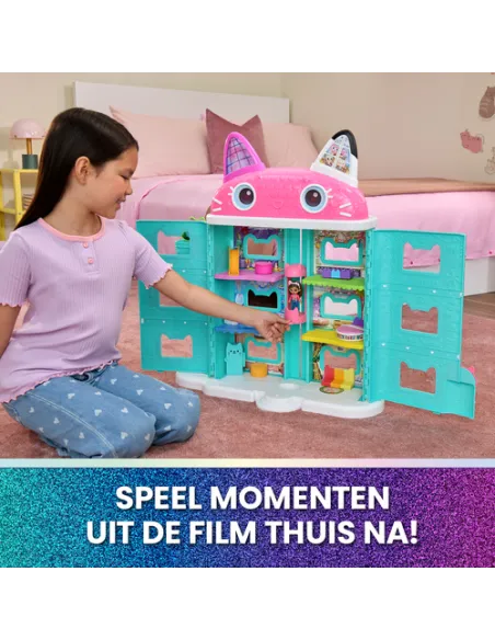 Gabby's Dollhouse The Movie, la Casa delle Bambole di Gabby a Tema Movie, Con Occhi Lenticolari, Personaggi e Mobili per la Casa
