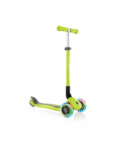 Globber Primo Foldable Lights Bambini Monopattino a tre ruote Lime