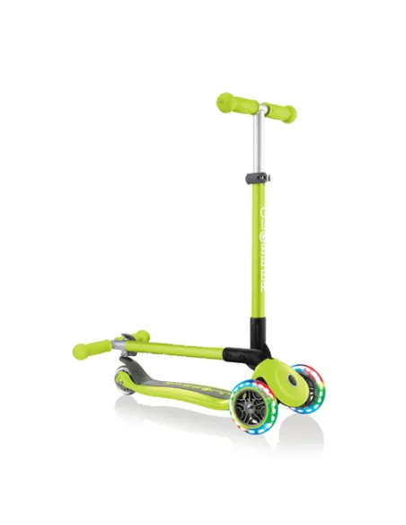Globber Primo Foldable Lights Bambini Monopattino a tre ruote Lime