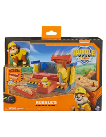 Rubble & Crew , Officina di Rubble, giocattoli da costruzione con sabbia e personaggio di Rubble, giocattoli per bambini e bambi