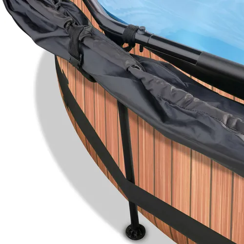 EXIT Wood pool ø244x76cm with canopy and filter...