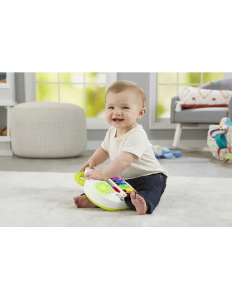Fisher-Price Pianoforte di Cagnolino Ridi & Impara Edizione Multilingue, Portatile con Luci, Versi degli Animali, Contenuti Educ