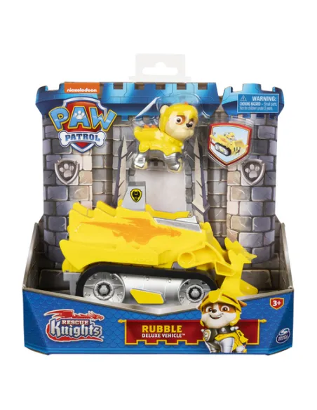PAW Patrol | Veicolo Rescue Knights di Rubble | Bulldozer con personaggio Giochi bambini dai 3 anni in su