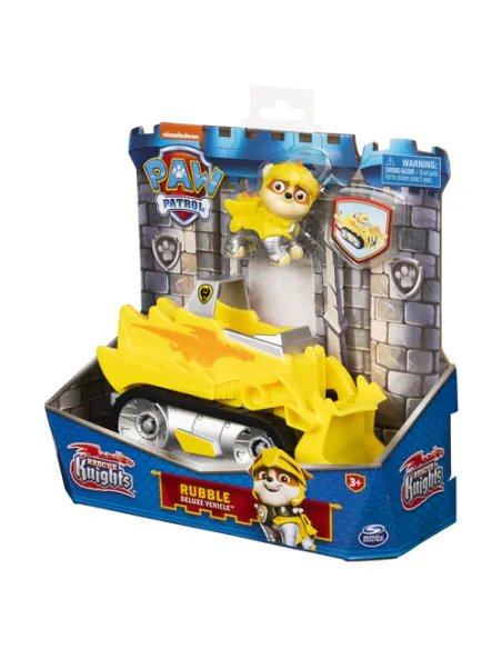 PAW Patrol | Veicolo Rescue Knights di Rubble | Bulldozer con personaggio Giochi bambini dai 3 anni in su
