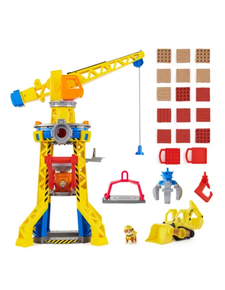 Rubble & Crew , Torre del Cantiere Generale, Set di Gioco con Personaggio di Rubble, Luci e Suoni, Bulldozer Giocattolo e Sabbia