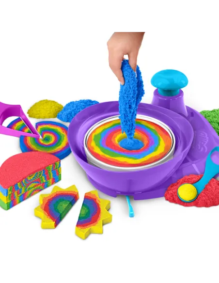 Kinetic Sand |Set Gioco Swirl N' Surprise |Sabbia colorata in 4 variazioni | Sabbia cinetica 907gr | Sabbia magica da modellare 