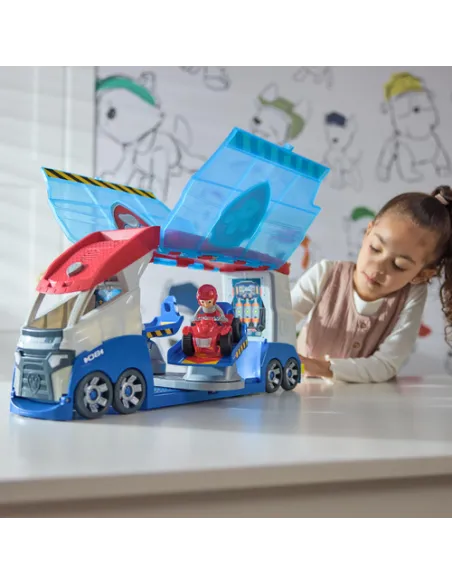 PAW Patrol , PAW Patroller trasformabile con lanciatore per veicoli, luci e suoni, personaggio di Ryder e quad giocattolo, Gioca
