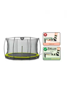 EXIT "Silhouette" trampolino da terra ø427cm con rete di... 2