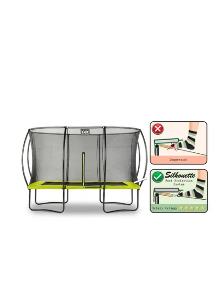 EXIT Silhouette trampoline 244x366cm - green Esterno Rettangolare Molla elicoidale Trampolino fuori terra
