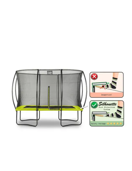 EXIT Silhouette trampoline 214x305cm - green Esterno Rettangolare Molla elicoidale Trampolino fuori terra
