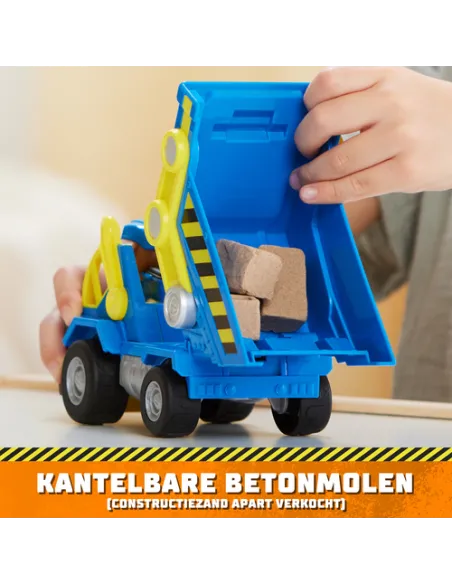 Rubble & Crew , Veicolo da lavoro di Wheeler, Camion ribaltabile con parti mobili e personaggio da collezione, giocattoli per ba