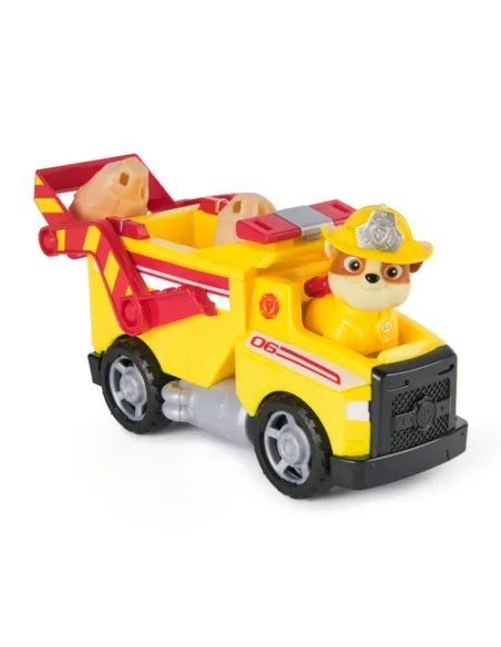 PAW Patrol Fire Rescue: Camion Ribaltabile Antincendio di Rubble con Personaggio, Proiettili e Camion Giocattolo, Giocattoli per