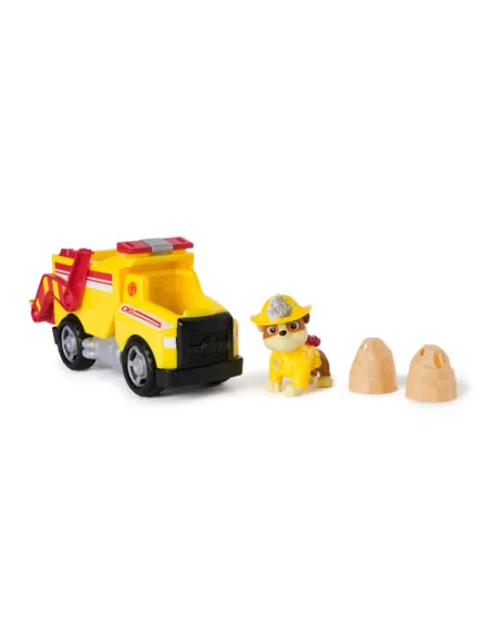 PAW Patrol Fire Rescue: Camion Ribaltabile Antincendio di Rubble con Personaggio, Proiettili e Camion Giocattolo, Giocattoli per