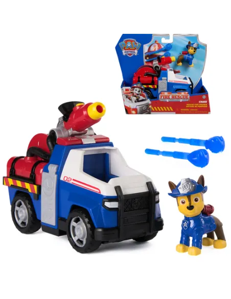 PAW Patrol Fire Rescue: Veicolo Antincendio di Chase con Personaggio, Lanciamissili e Camion Giocattolo, Giocattoli per Bambini 