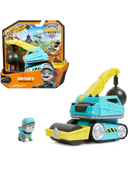 Rubble & Crew , Veicolo da lavoro di Motor, Palla demolitrice con personaggio da collezione, giocattoli per bambini dai 3 anni i