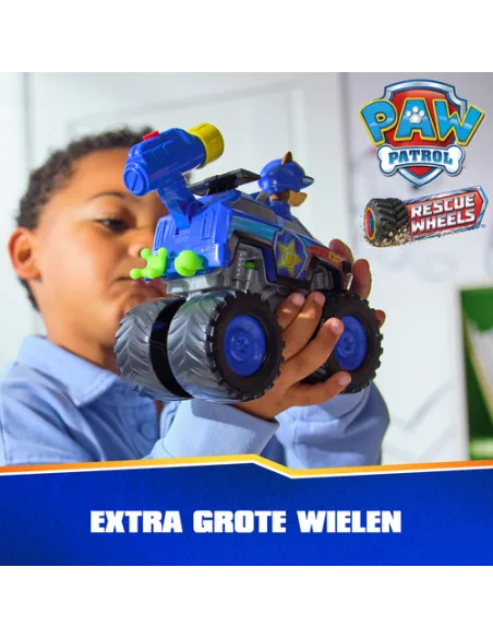 PAW Patrol : Rescue Wheels, Auto di Pattuglia di Chase, Veicolo Giocattolo con Lanciamissili e Personaggio Collezionabile, Gioca