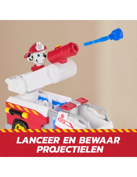 PAW Patrol Fire Rescue: Camion dei Pompieri di Marshall con Personaggio, Lanciamissili e Veicolo Giocattolo, Giocattoli per Bamb