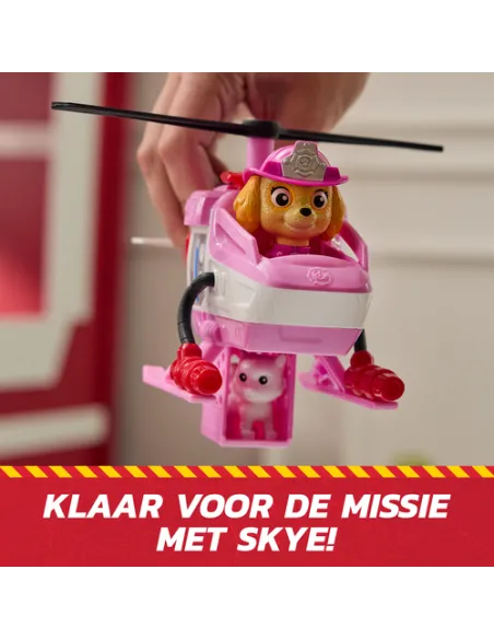 PAW Patrol Fire Rescue: Elicottero Antincendio di Skye con Personaggio, Gattino ed Elicottero Giocattolo, Giocattoli per Bambini