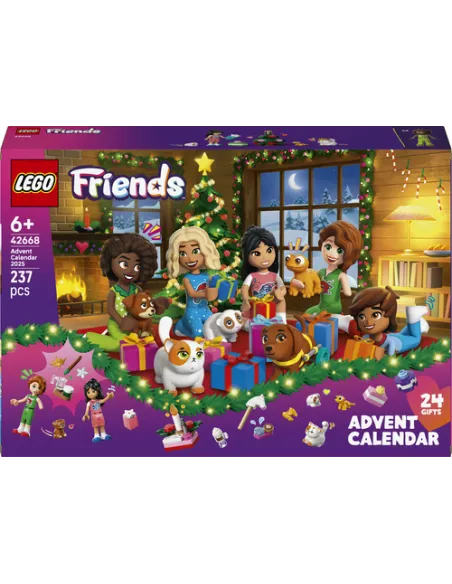 LEGO Friends 42668 Calendario dell'Avvento 2025 per Bambine e Bambini 6+ Anni, Giocattoli per Conto alla Rovescia di Natale