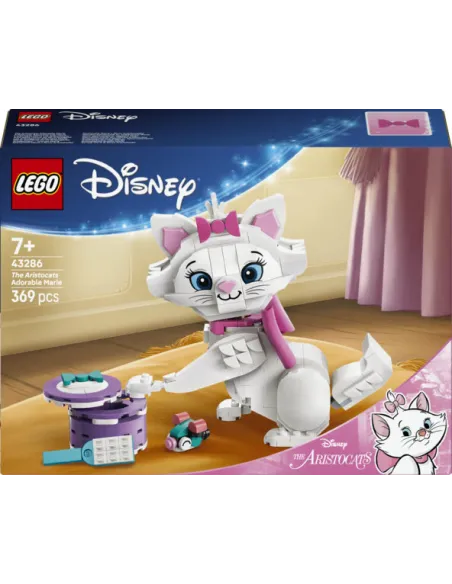 LEGO Disney | 43286 Adorabile Minou de Gli Aristogatti, Gatto Giocattolo con Accessori, Decorazione Camera da Letto, Regalo 7+