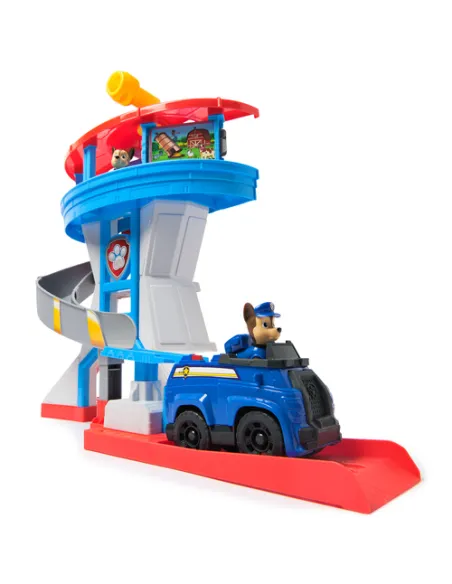 PAW Patrol , Quartier Generale, con Lanciatore per Veicoli, 2 Personaggi , Veicolo della Polizia di Chase e Accessori, Giocattol