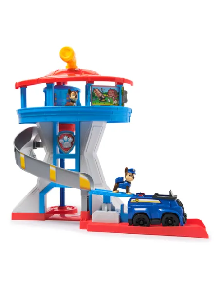 PAW Patrol , Quartier Generale, con Lanciatore per Veicoli, 2 Personaggi , Veicolo della Polizia di Chase e Accessori, Giocattol
