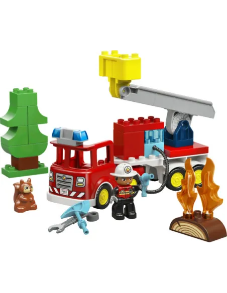 LEGO DUPLO 10473 Autopompa con Manichetta e Pompiere, Gioco Didattico per la Motricità Fine con Camion e Personaggio per 2+