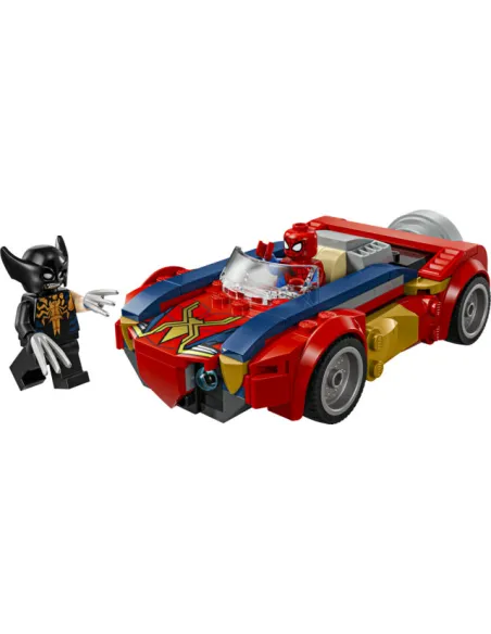 LEGO Marvel | 76336 Auto di Spider-Man vs. Venomized Wolverine, Giocattolo da Supereroi con Macchina, 2 Minifigure, Regalo 7+