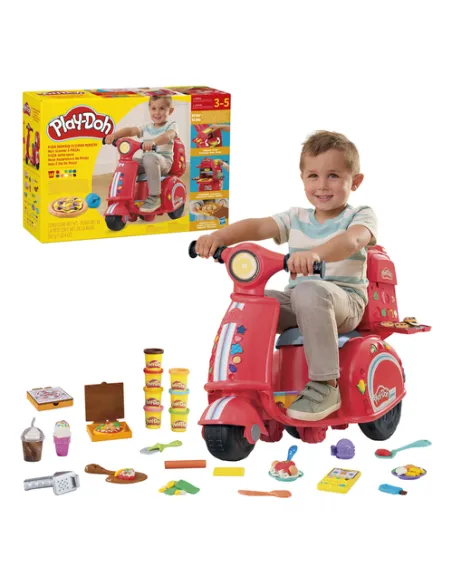 Play-Doh Pizza Delivery Scooter, playset con scooter per consegnare le pizze, attività manuali per bambini e bambine