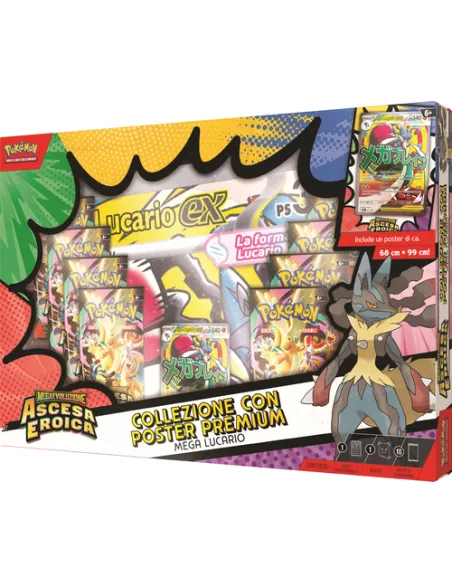 Pokémon Collezione con Poster Premium di Mega Lucario-ex OPPURE Mega Gardevoir-ex (IT) (PK10302-I)