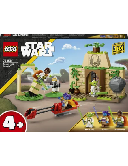 LEGO Star Wars 75358 Tempio Jedi su Tenoo con Maestro Yoda, Spade Laser Giocattolo, Droide e Speeder Bike, Giochi per Bambini 4+